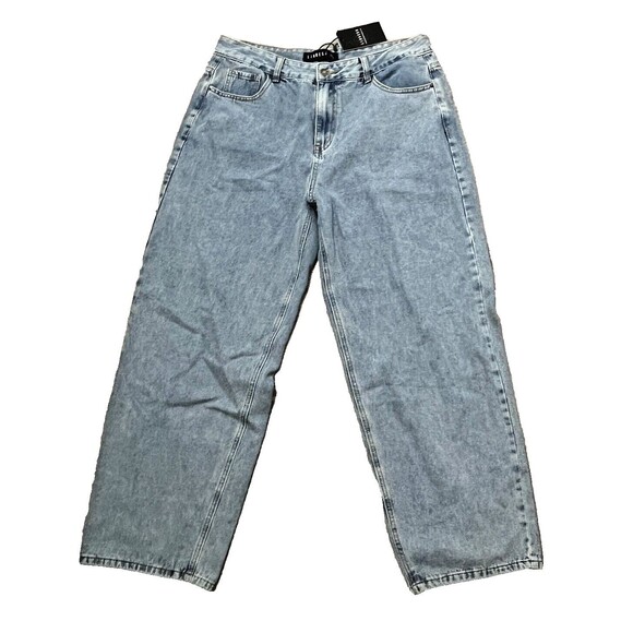 Lioness Denim - Lioness Wide Leg High Rise Jeans XXL NWT Baggy Light Wash Denim Street Style